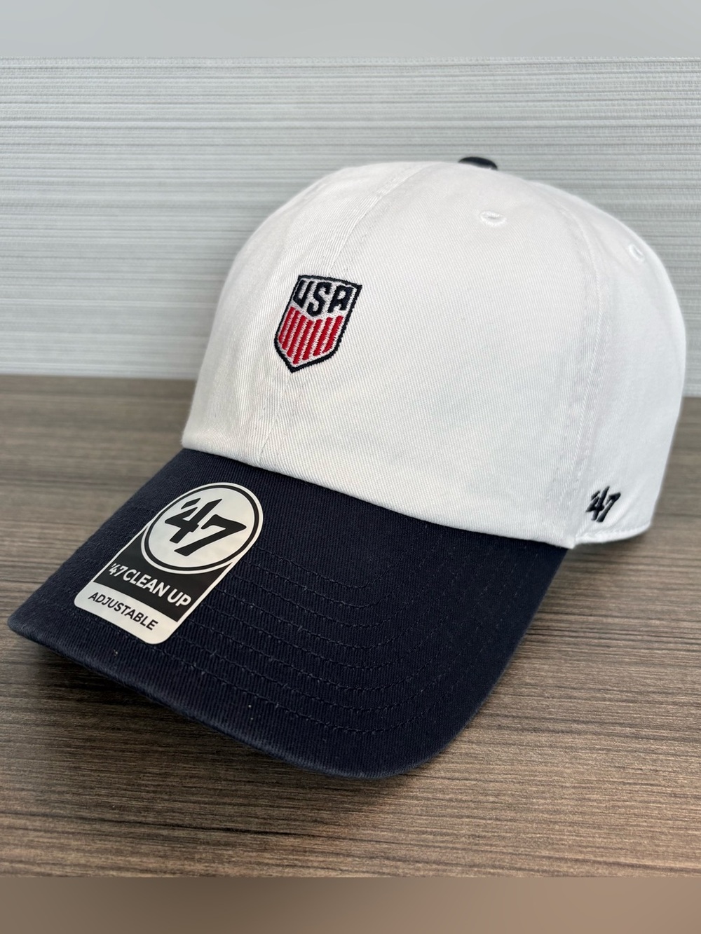 ‘47 Brand Team USA USMNT USWNT Clean Up Adjustable Hat White Blue Olympics